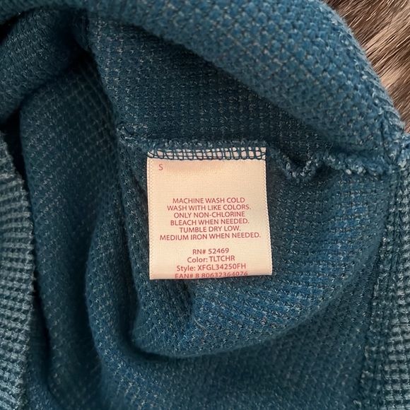 Women’s Blue Thermal Long Sleeve Shirt - Picture 7 of 11